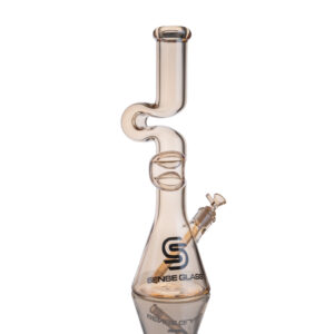 Swirl-Neck Plated Glass Bong