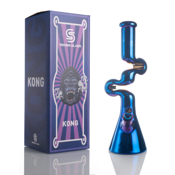 Swirl-Neck Plated Glass Bong - Image 6