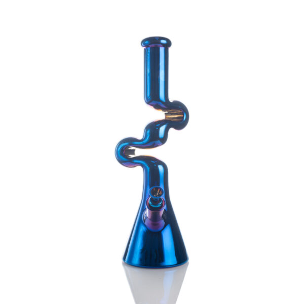 Swirl-Neck Plated Glass Bong - Image 10