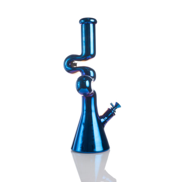 Swirl-Neck Plated Glass Bong - Image 7