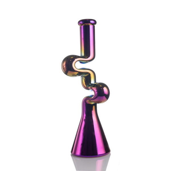 Swirl-Neck Plated Glass Bong - Image 13