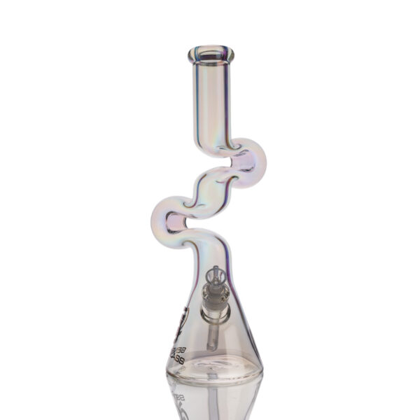 Swirl-Neck Plated Glass Bong - Image 21