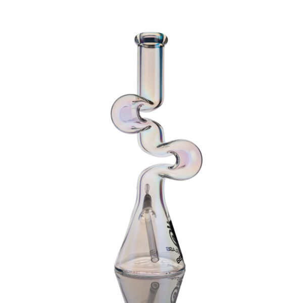 Swirl-Neck Plated Glass Bong - Image 19