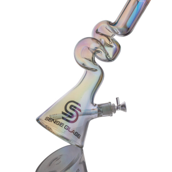 Swirl-Neck Plated Glass Bong - Image 20